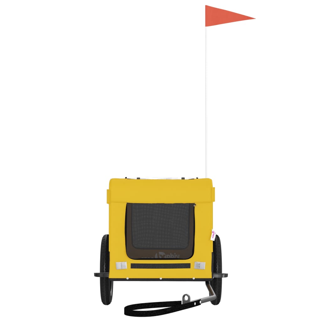 Rimorchio da Bici per Animali Giallo e Nero Oxford e Ferro - homemem39