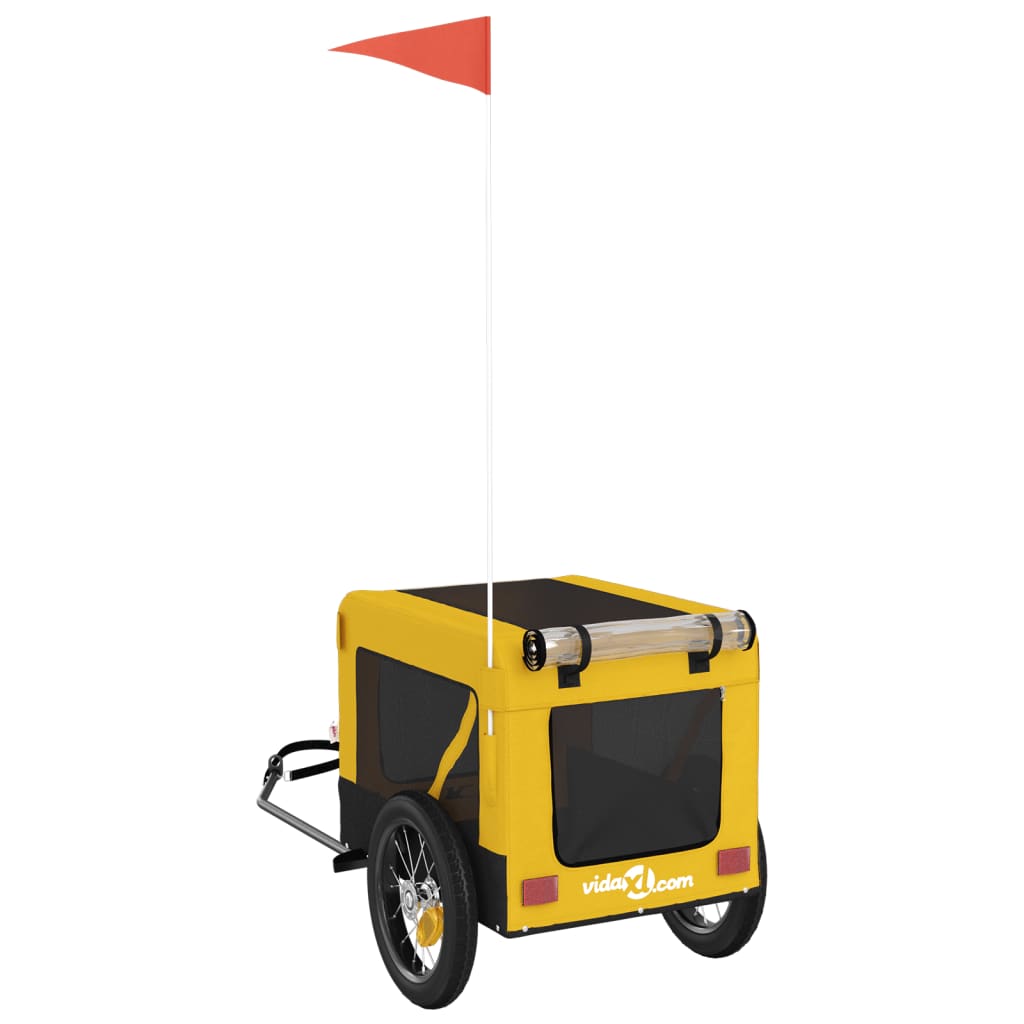 Rimorchio da Bici per Animali Giallo e Nero Oxford e Ferro - homemem39