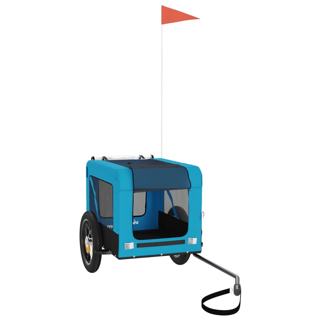 Rimorchio da Bici per Animali Blu e Nero Oxford e Ferro - homemem39