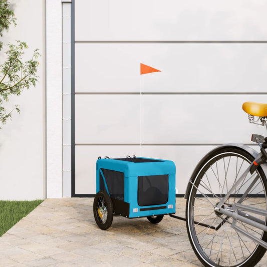 Rimorchio da Bici per Animali Blu e Nero Oxford e Ferro | homemem39
