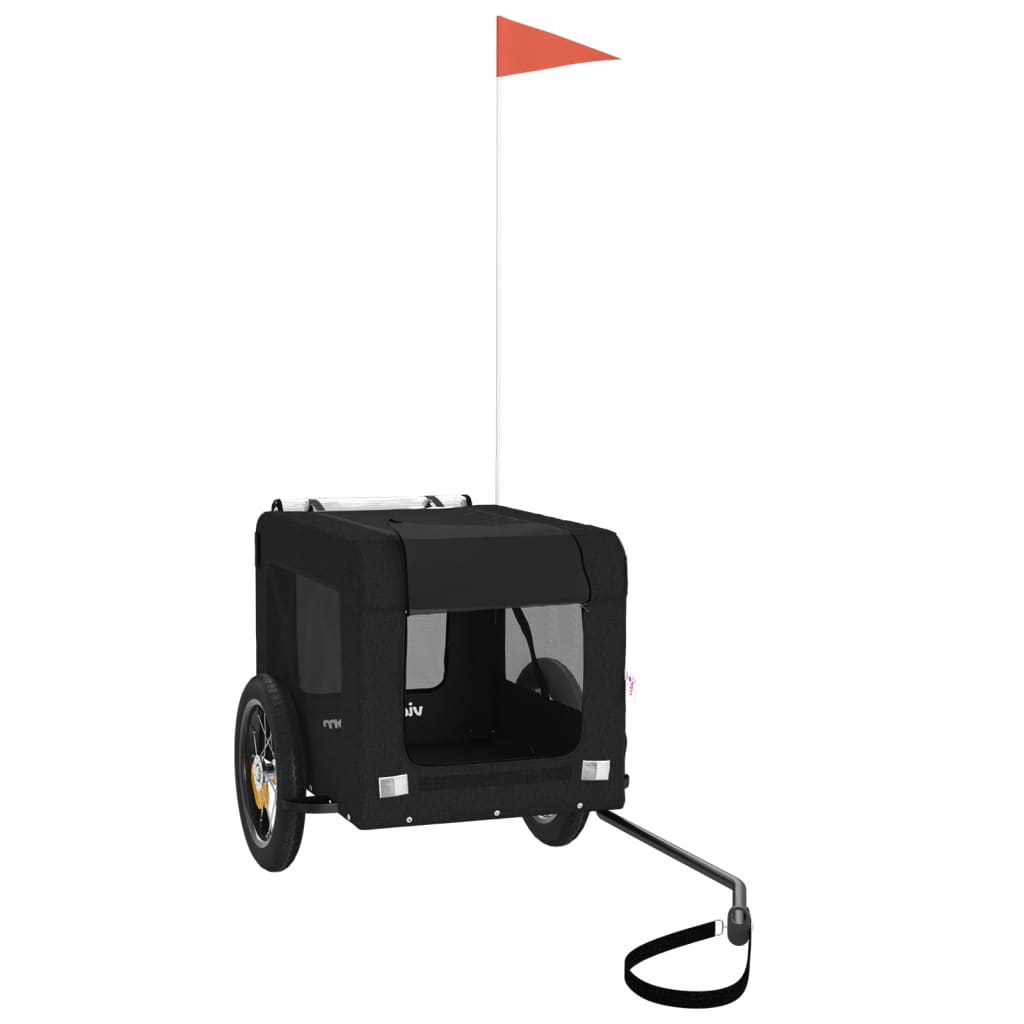 Rimorchio da Bici per Animali Nero Oxford e Ferro - homemem39