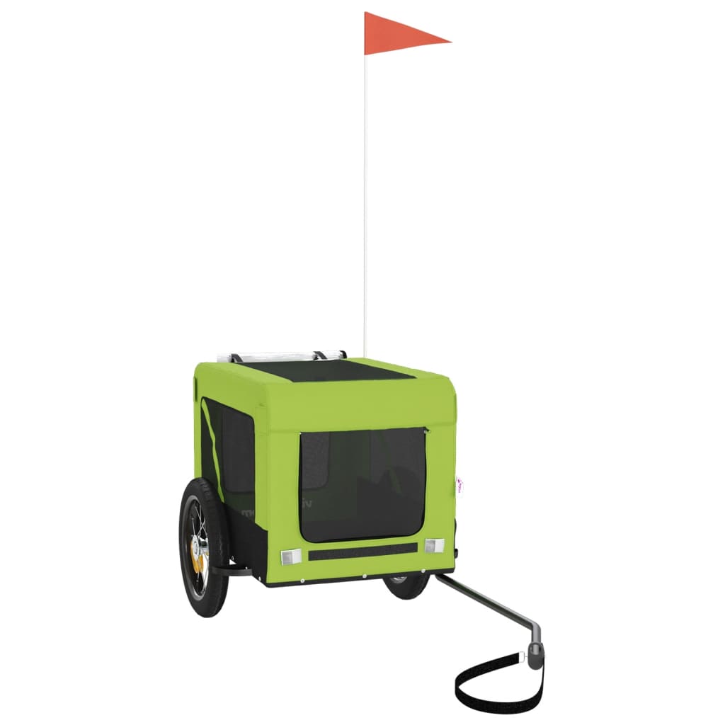 Rimorchio da Bici per Animali Verde e Nero Oxford e Ferro - homemem39