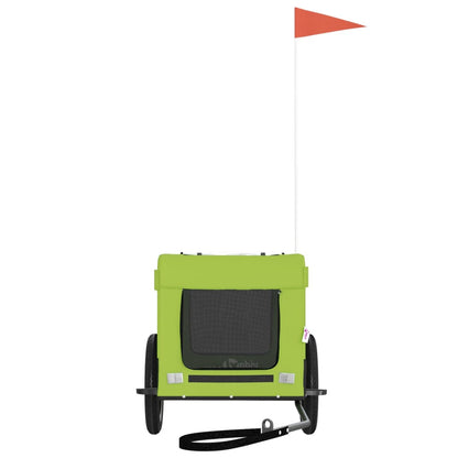 Rimorchio da Bici per Animali Verde e Nero Oxford e Ferro - homemem39