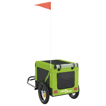 Rimorchio da Bici per Animali Verde e Nero Oxford e Ferro - homemem39