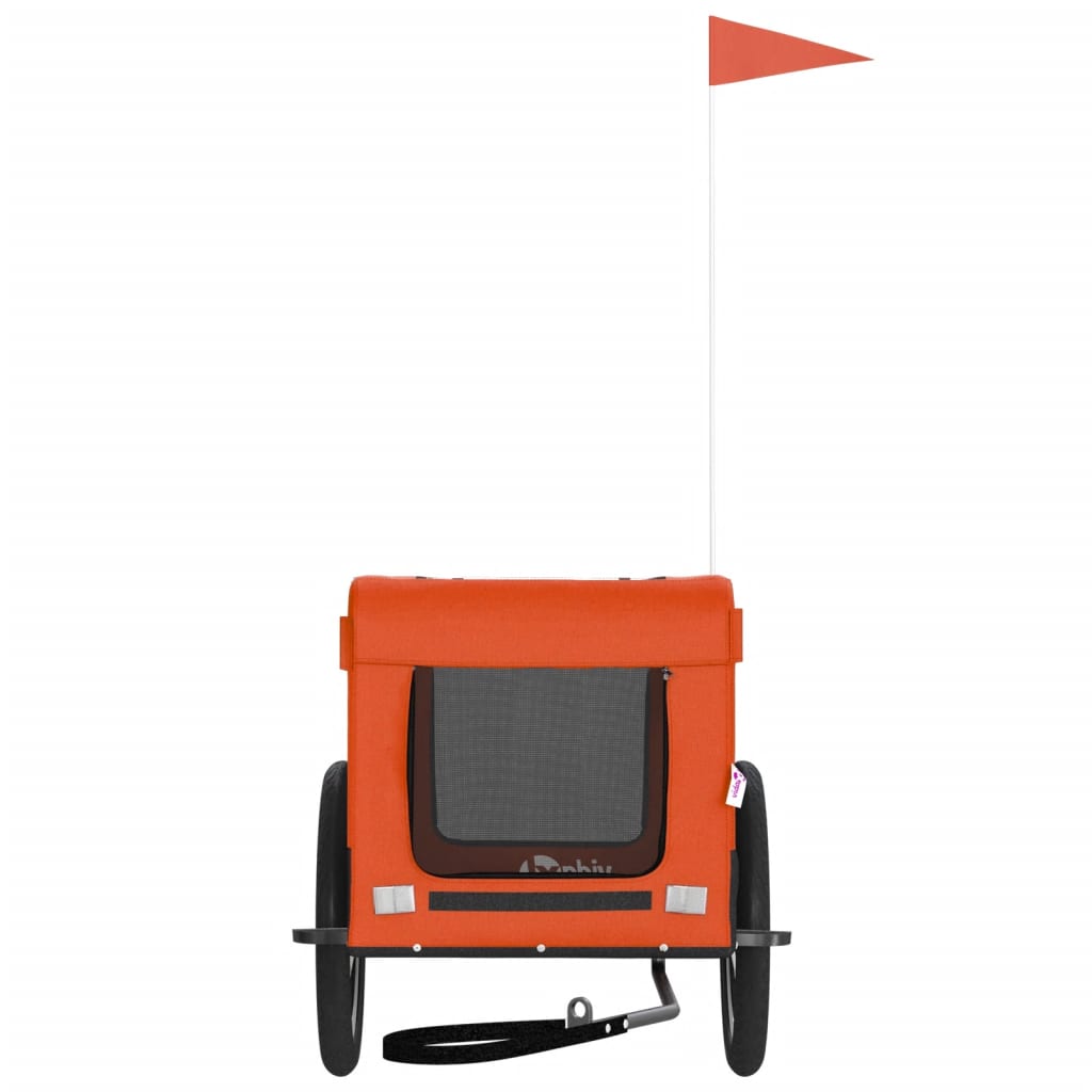 Rimorchio da Bici per Animali Arancione e Nero Oxford e Ferro - homemem39