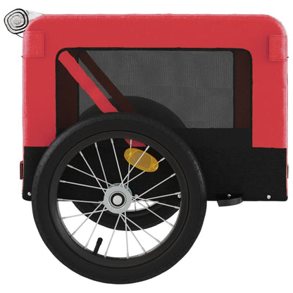 Rimorchio da Bici per Animali Rosso e Nero Oxford e Ferro | homemem39