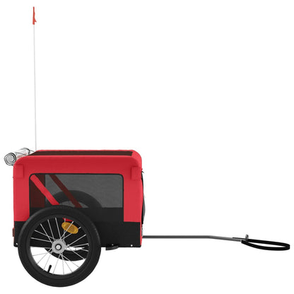 Rimorchio da Bici per Animali Rosso e Nero Oxford e Ferro | homemem39