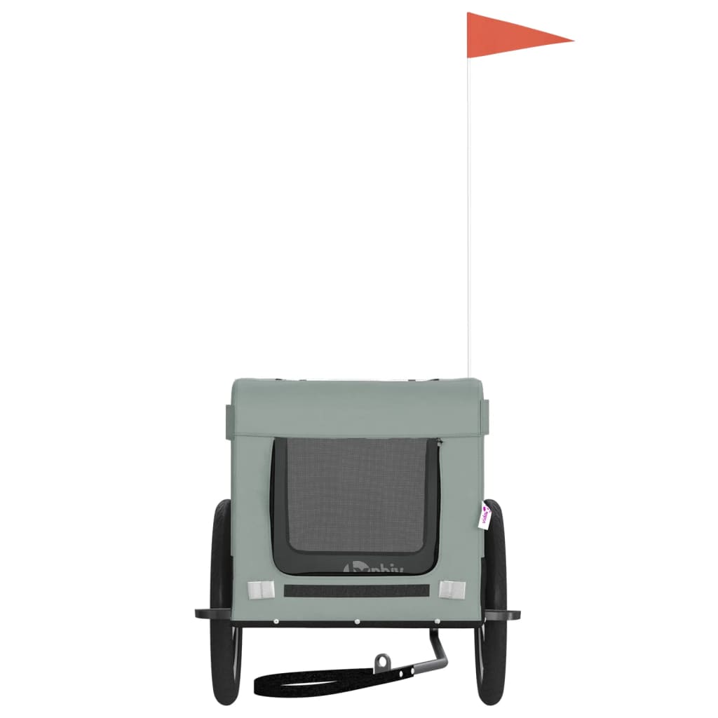 Rimorchio da Bici per Animali Grigio e Nero Oxford e Ferro - homemem39