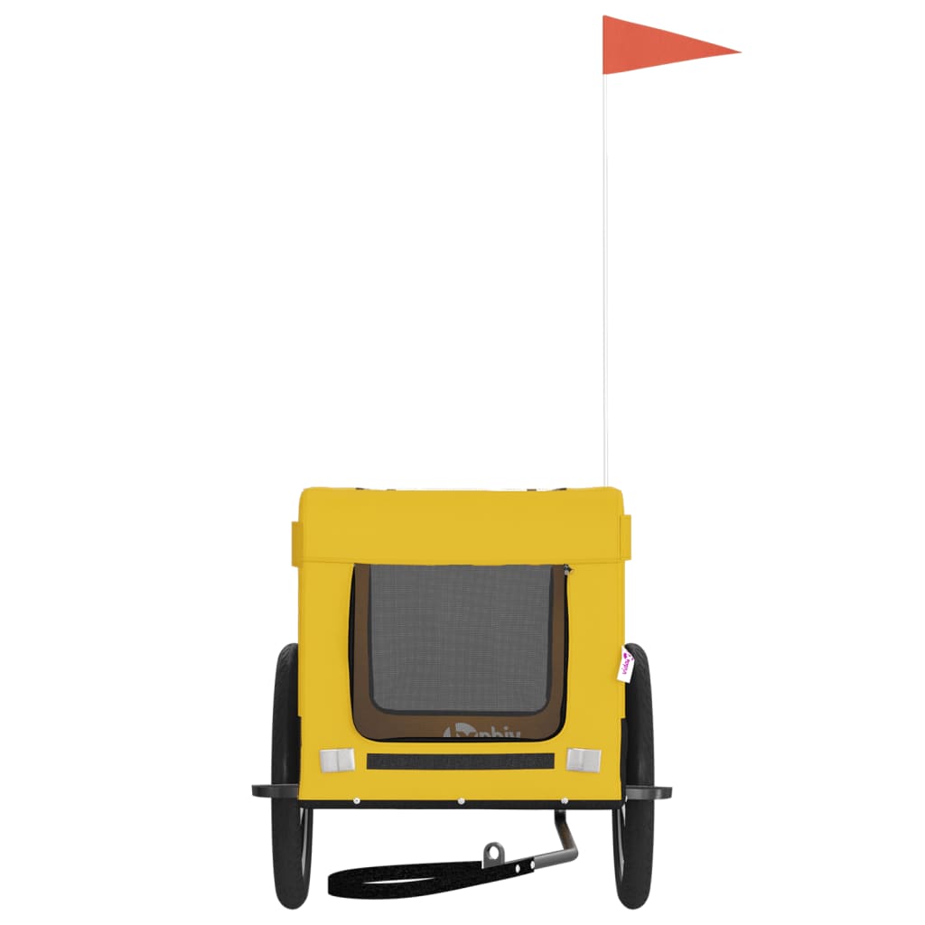 Rimorchio da Bici per Animali Giallo e Nero Oxford e Ferro - homemem39