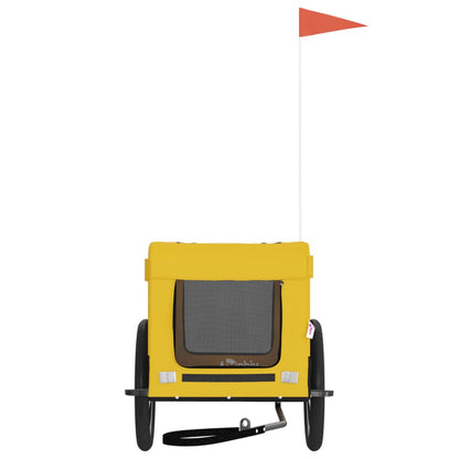 Rimorchio da Bici per Animali Giallo e Nero Oxford e Ferro - homemem39