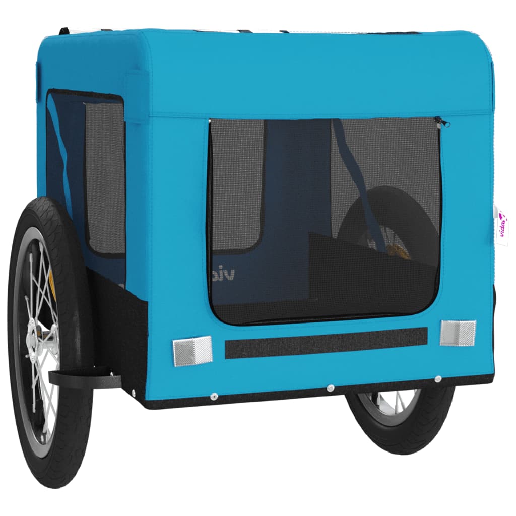 Rimorchio da Bici per Animali Blu e Nero Oxford e Ferro | homemem39