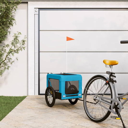Rimorchio da Bici per Animali Blu e Nero Oxford e Ferro | homemem39