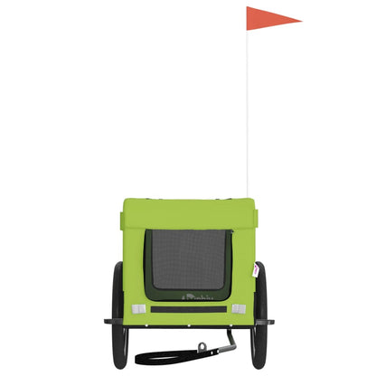 Rimorchio da Bici per Animali Verde e Nero Oxford e Ferro - homemem39