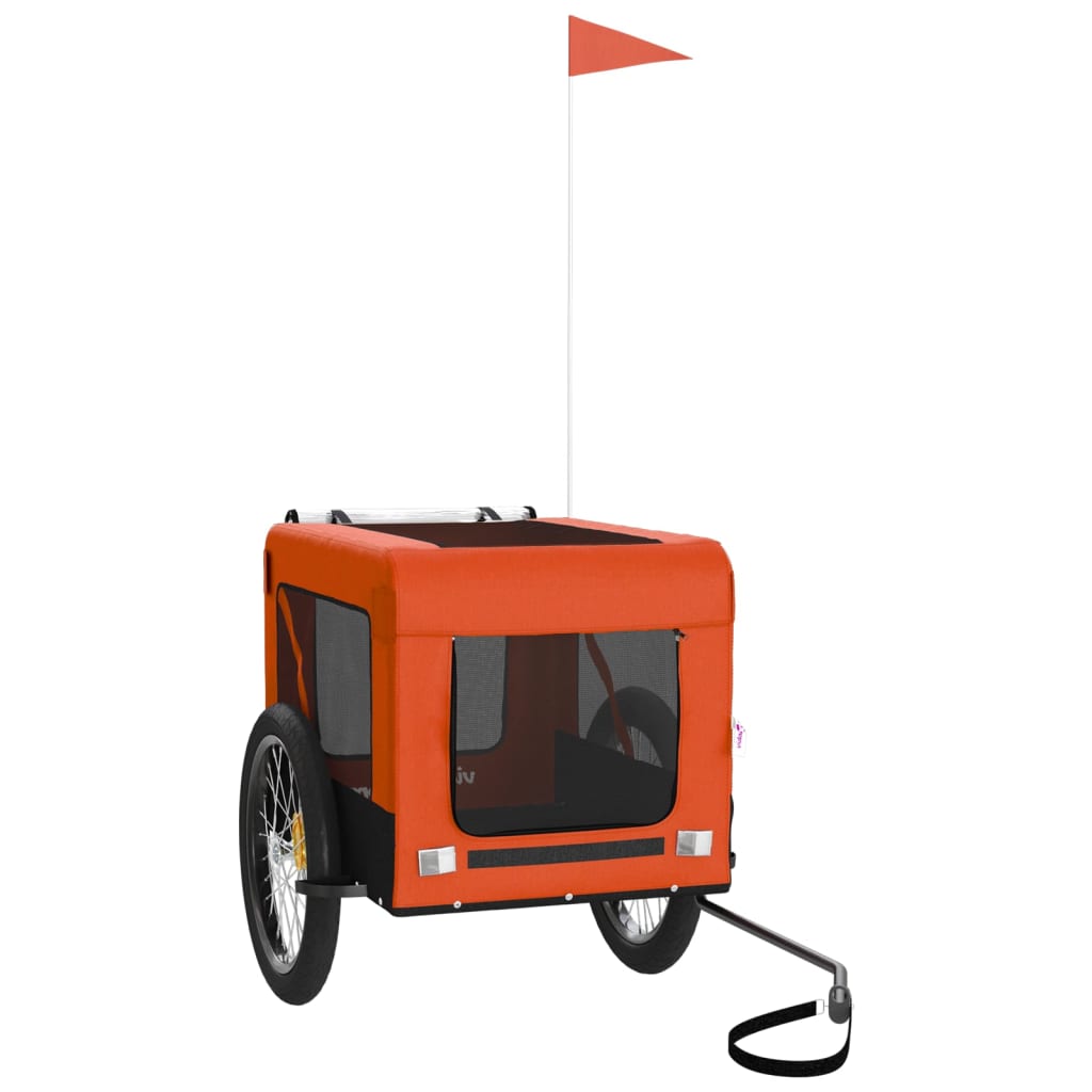 Rimorchio da Bici per Animali Arancione e Nero Oxford e Ferro | homemem39