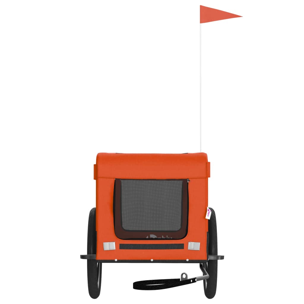 Rimorchio da Bici per Animali Arancione e Nero Oxford e Ferro - homemem39