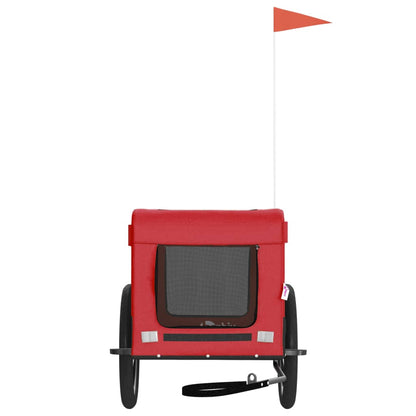 Rimorchio da Bici per Animali Rosso e Nero Oxford e Ferro - homemem39