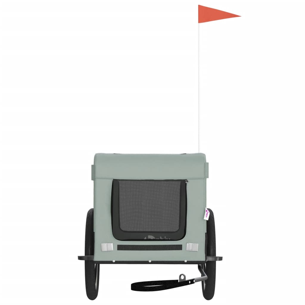 Rimorchio da Bici per Animali Grigio e Nero Oxford e Ferro - homemem39