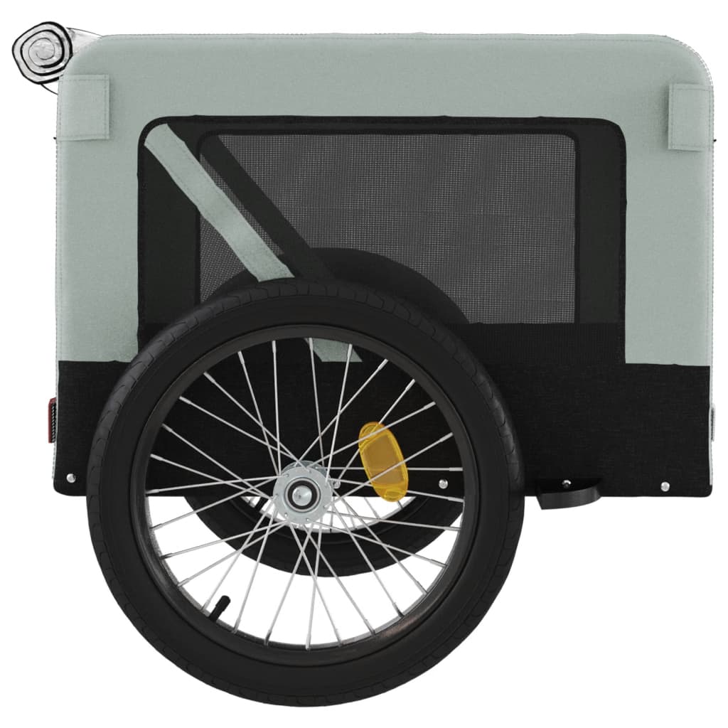 Rimorchio da Bici per Animali Grigio e Nero Oxford e Ferro | homemem39