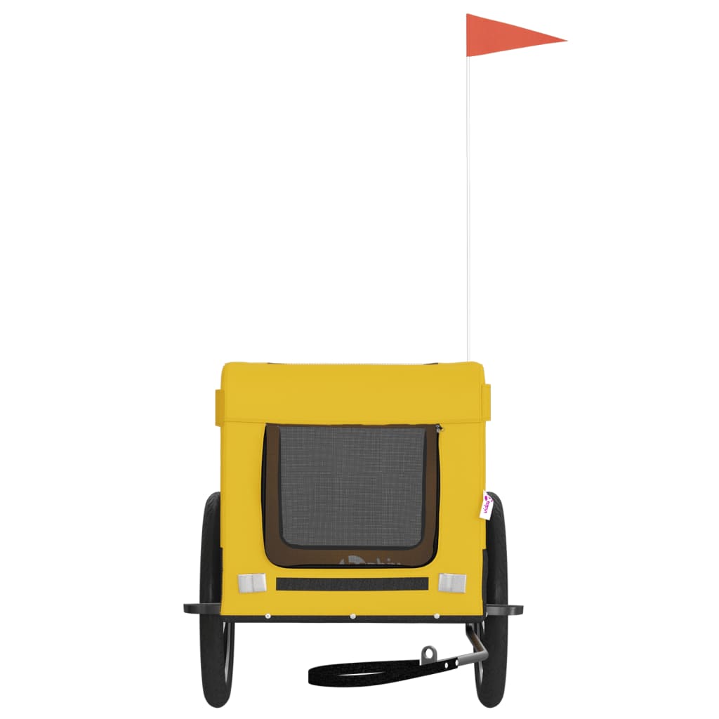 Rimorchio da Bici per Animali Giallo e Nero Oxford e Ferro - homemem39