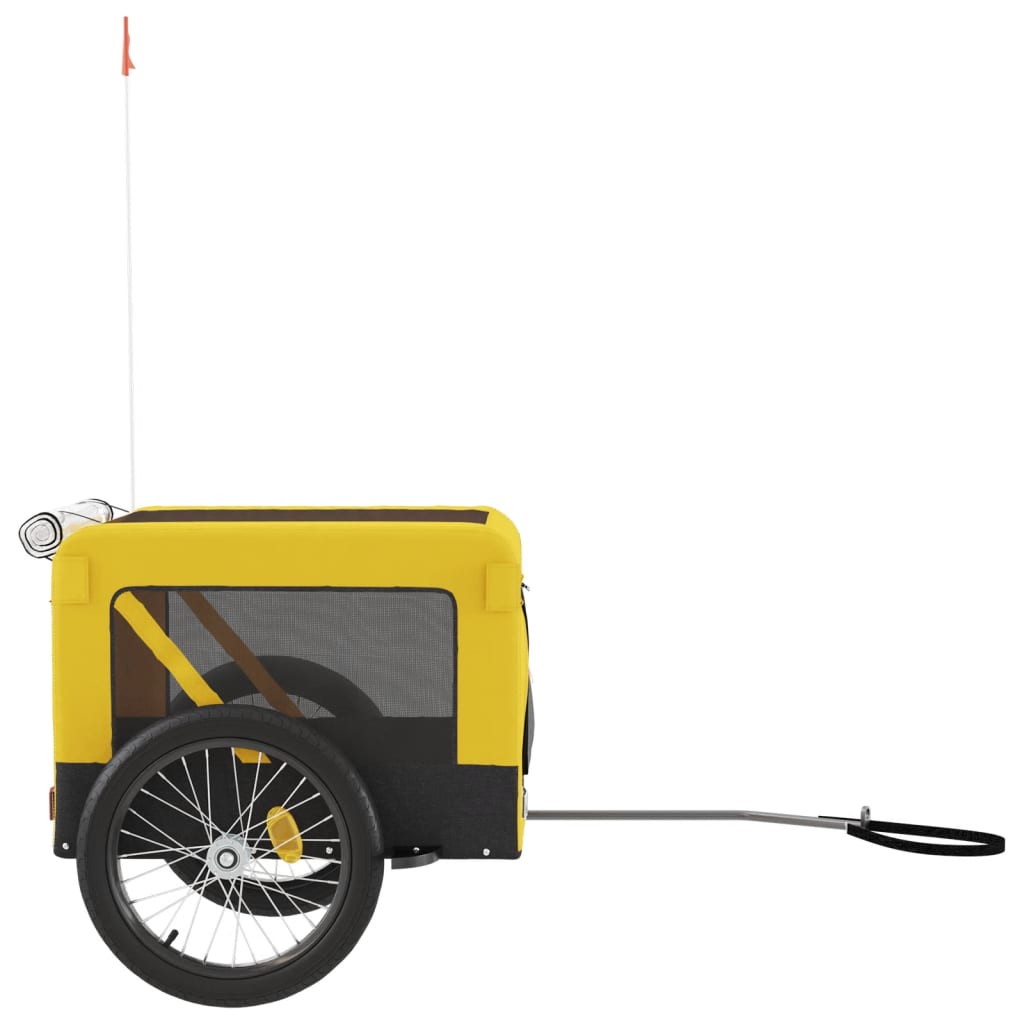 Rimorchio da Bici per Animali Giallo e Nero Oxford e Ferro | homemem39