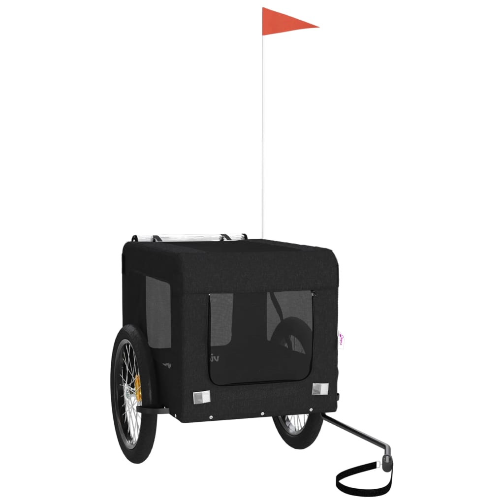 Rimorchio da Bici per Animali Nero Oxford e Ferro - homemem39