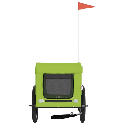 Rimorchio da Bici per Animali Verde e Nero Oxford e Ferro - homemem39