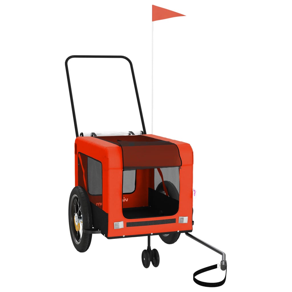 Rimorchio da Bici per Animali Arancione e Nero Oxford e Ferro - homemem39