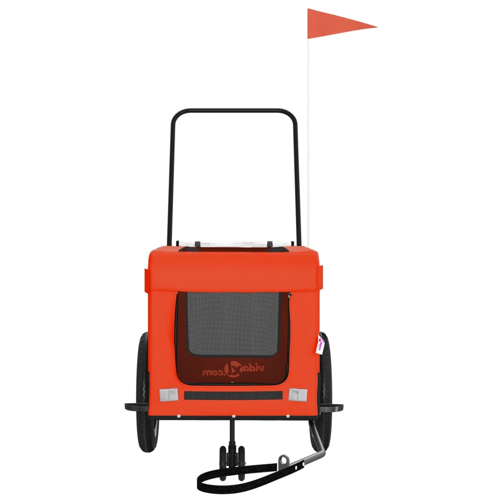 Rimorchio da Bici per Animali Arancione e Nero Oxford e Ferro - homemem39