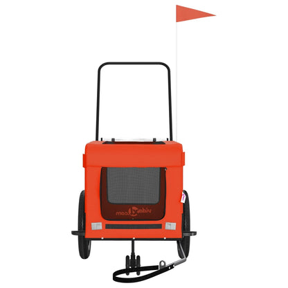 Rimorchio da Bici per Animali Arancione e Nero Oxford e Ferro - homemem39