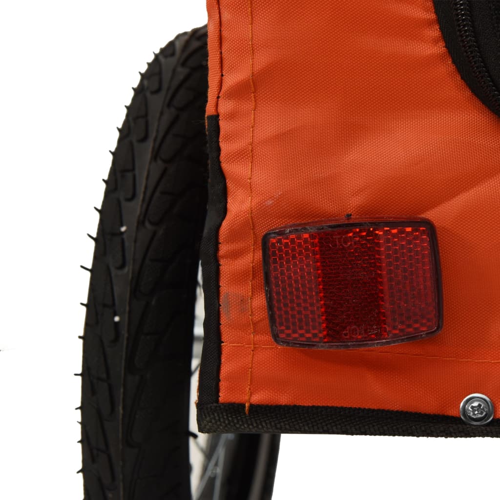 Rimorchio da Bici per Animali Arancione e Nero Oxford e Ferro | homemem39