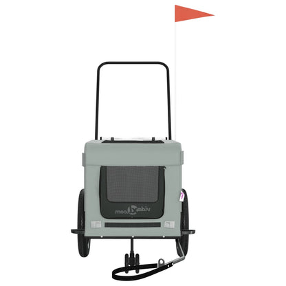 Rimorchio da Bici per Animali Grigio e Nero Oxford e Ferro - homemem39