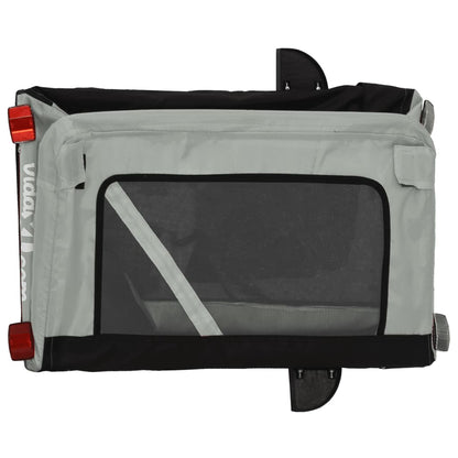 Rimorchio da Bici per Animali Grigio e Nero Oxford e Ferro - homemem39