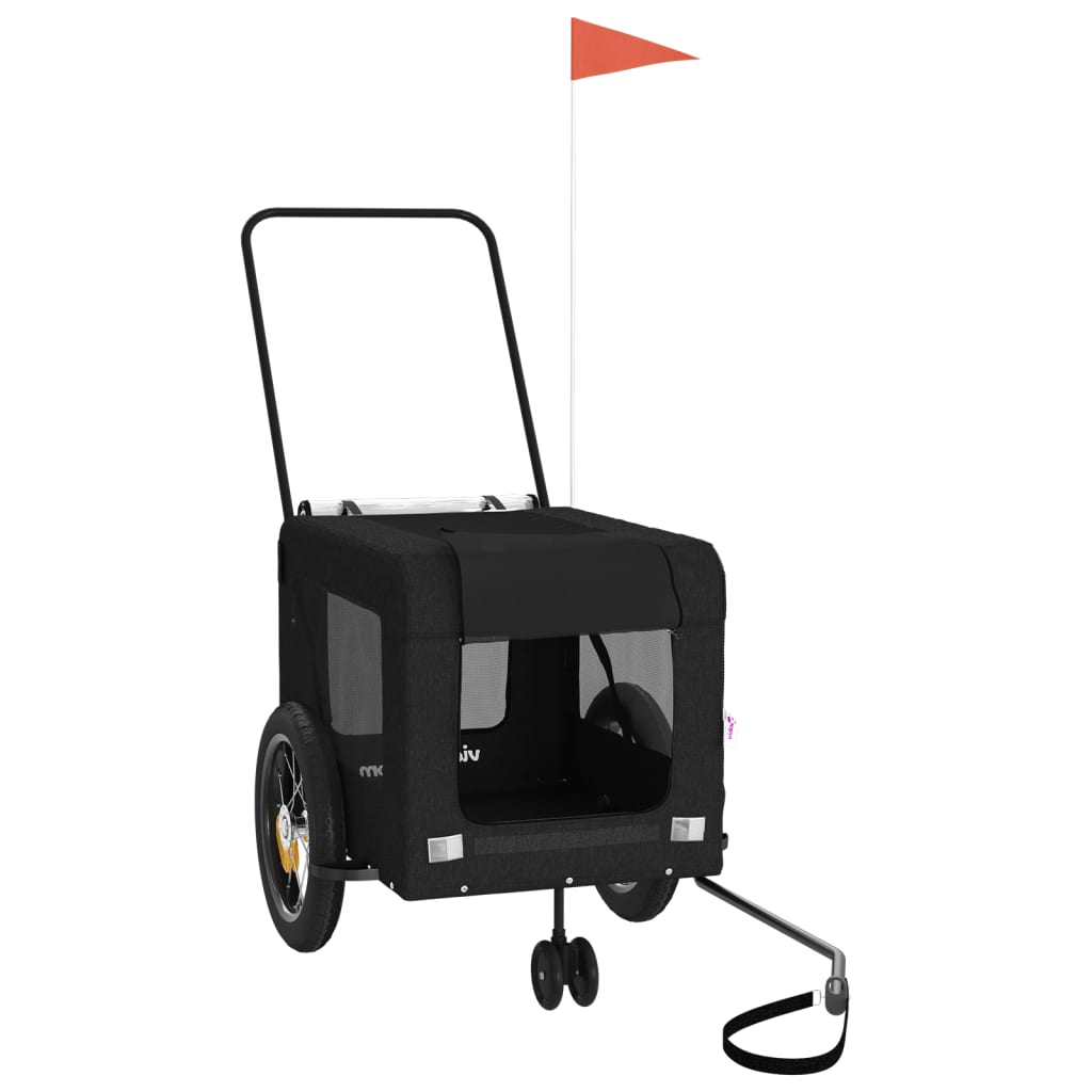 Rimorchio da Bici per Animali Nero Oxford e Ferro - homemem39