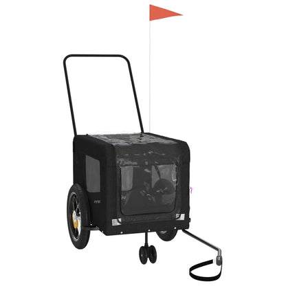 Rimorchio da Bici per Animali Nero Oxford e Ferro - homemem39