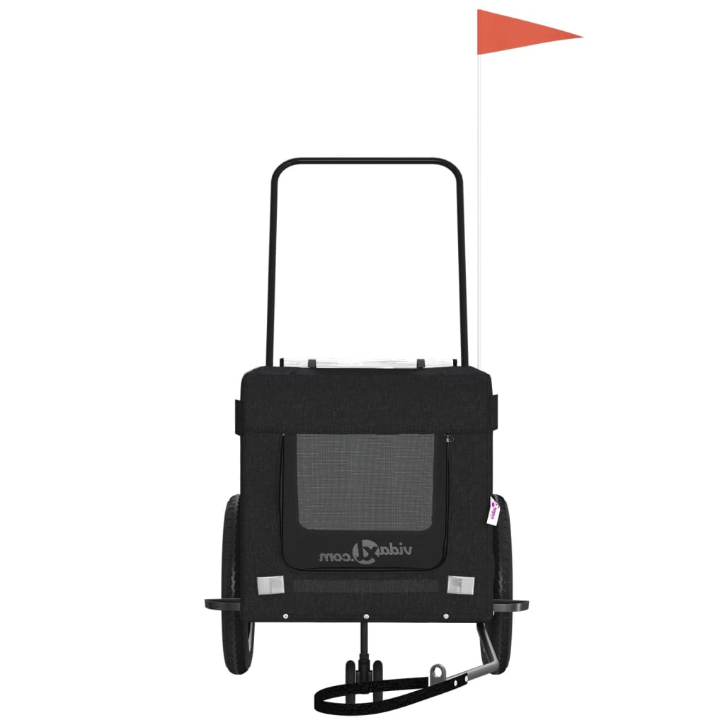 Rimorchio da Bici per Animali Nero Oxford e Ferro - homemem39