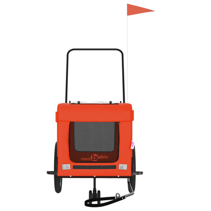 Rimorchio da Bici per Animali Arancione e Nero Oxford e Ferro - homemem39