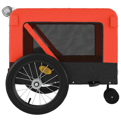 Rimorchio da Bici per Animali Arancione e Nero Oxford e Ferro | homemem39