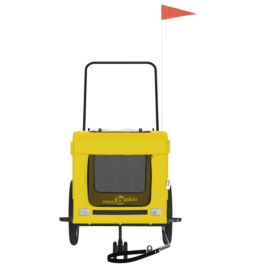 Rimorchio da Bici per Animali Giallo e Nero Oxford e Ferro - homemem39