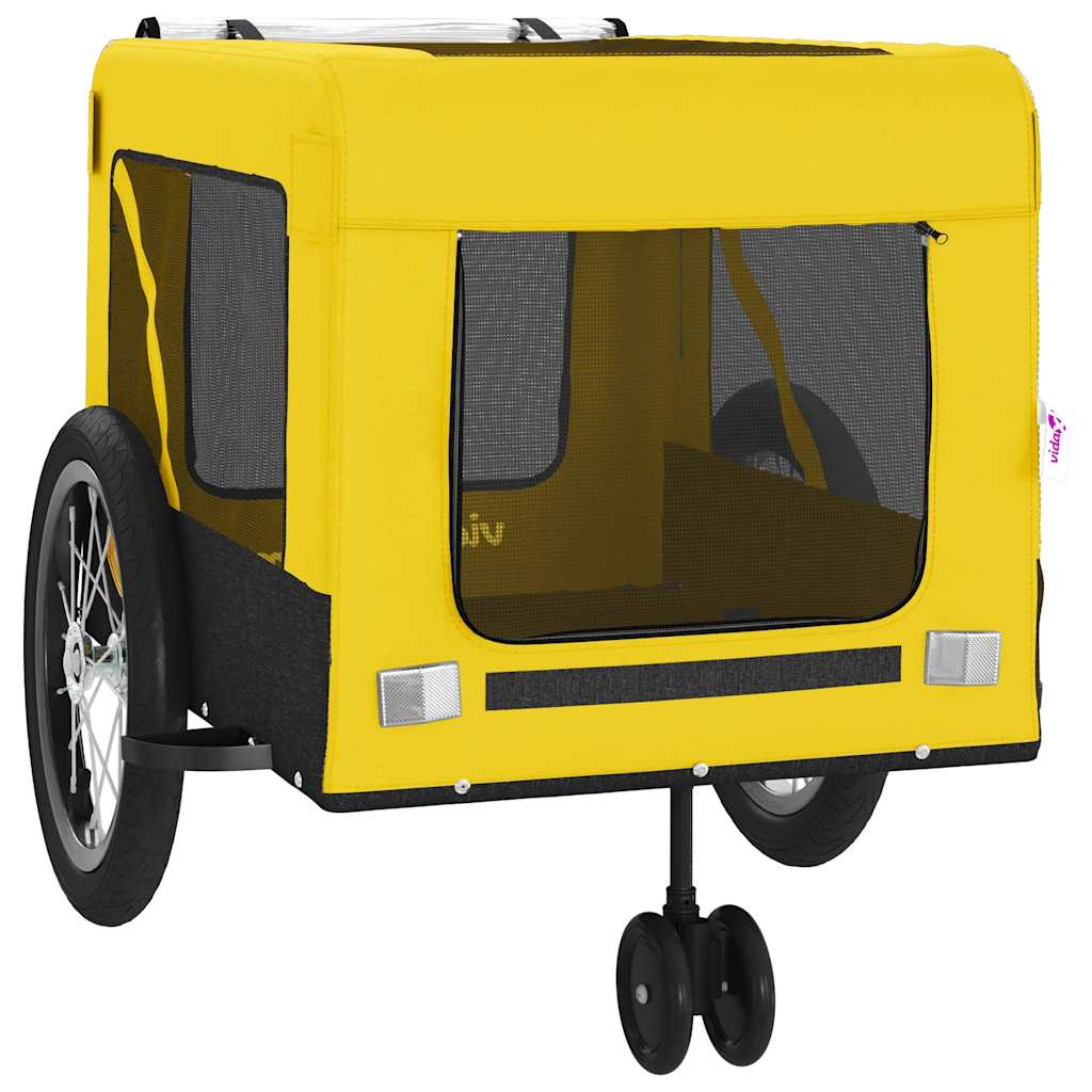 Rimorchio da Bici per Animali Giallo e Nero Oxford e Ferro | homemem39