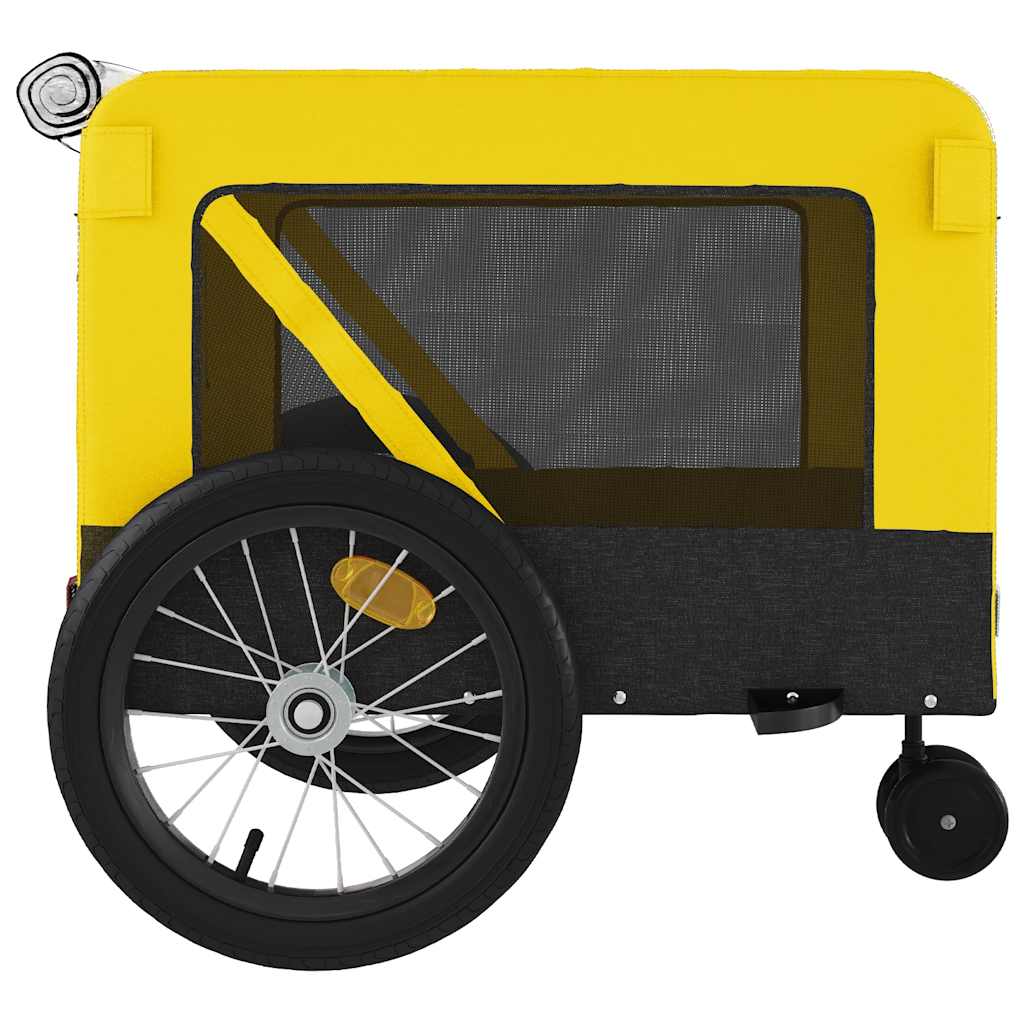 Rimorchio da Bici per Animali Giallo e Nero Oxford e Ferro | homemem39