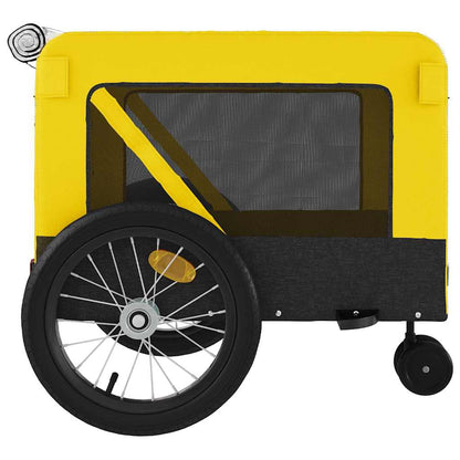 Rimorchio da Bici per Animali Giallo e Nero Oxford e Ferro | homemem39