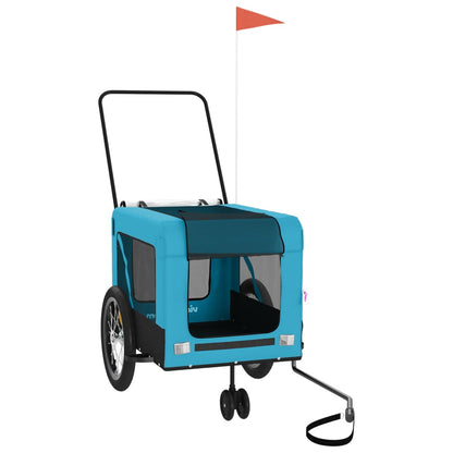 Rimorchio da Bici per Animali Blu e Nero Oxford e Ferro - homemem39