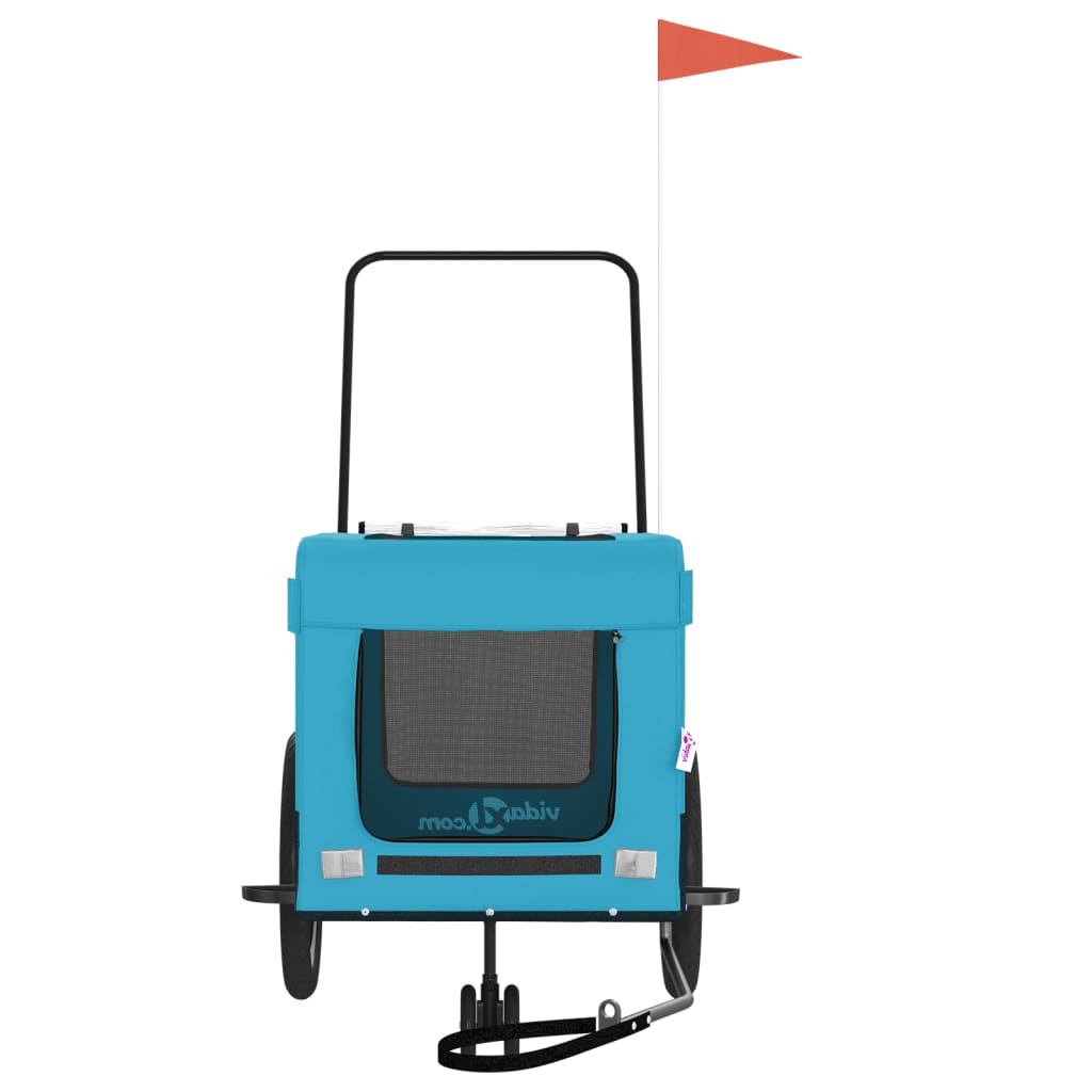 Rimorchio da Bici per Animali Blu e Nero Oxford e Ferro - homemem39