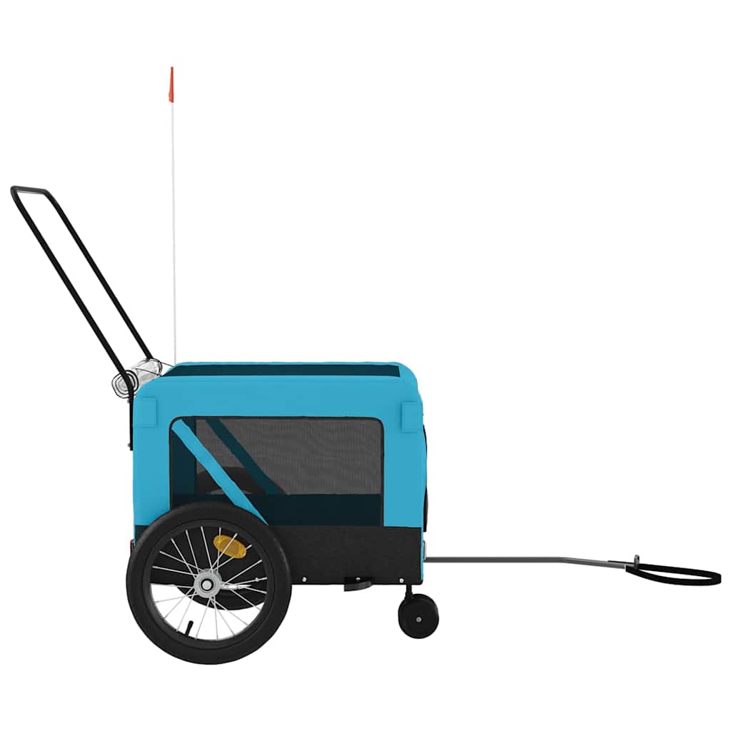 Rimorchio da Bici per Animali Blu e Nero Oxford e Ferro | homemem39
