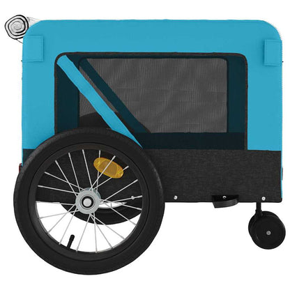 Rimorchio da Bici per Animali Blu e Nero Oxford e Ferro | homemem39
