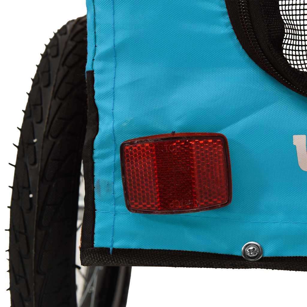 Rimorchio da Bici per Animali Blu e Nero Oxford e Ferro | homemem39