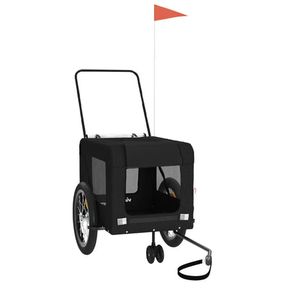 Rimorchio da Bici per Animali Nero Oxford e Ferro - homemem39