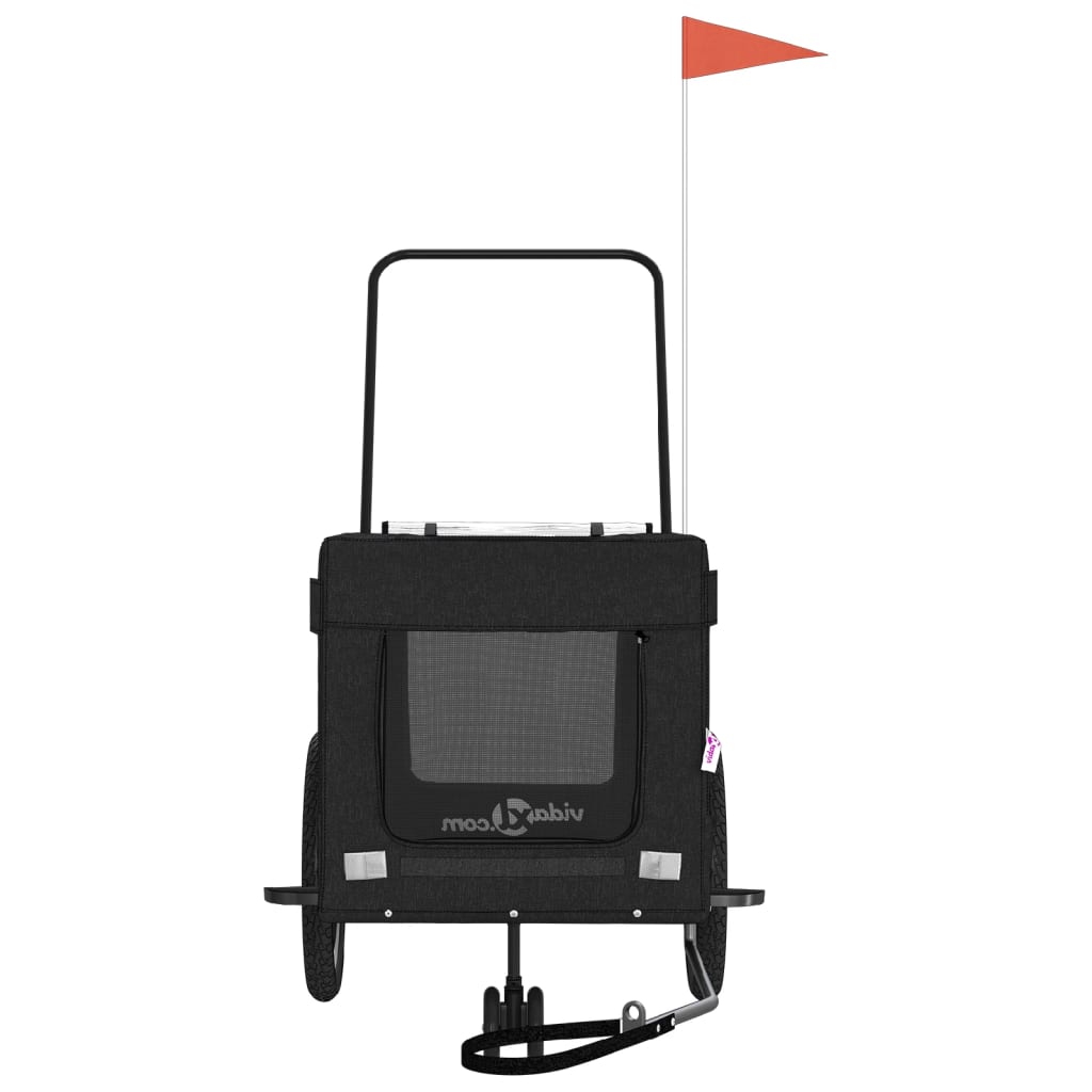 Rimorchio da Bici per Animali Nero Oxford e Ferro - homemem39