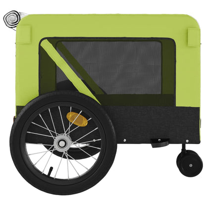 Rimorchio da Bici per Animali Verde e Nero Oxford e Ferro | homemem39