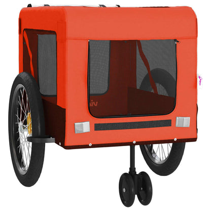Rimorchio da Bici per Animali Arancione e Nero Oxford e Ferro | homemem39